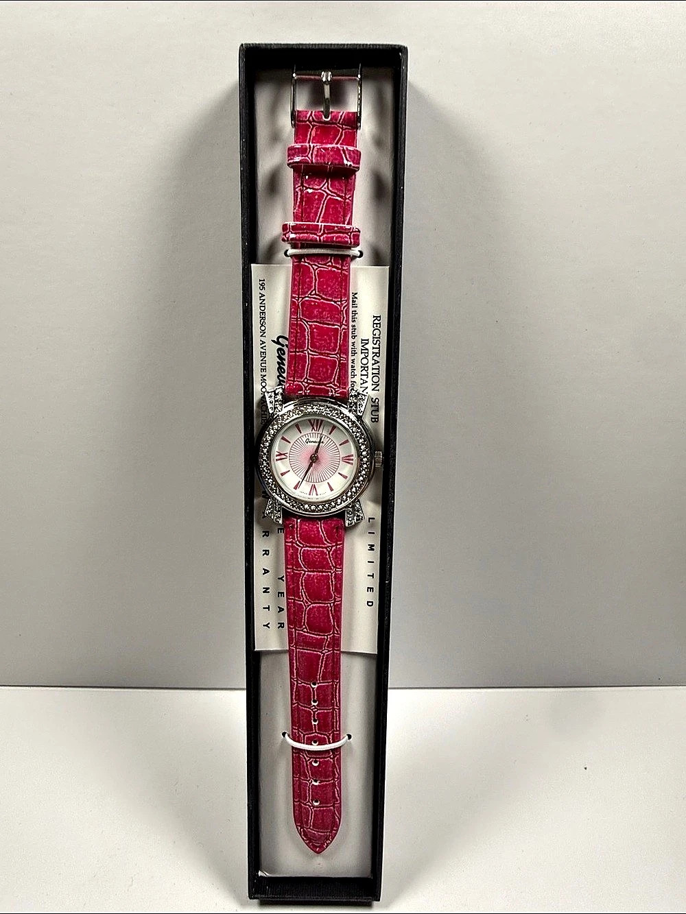 Geneva Pink Crystal Bezel Watch NWT